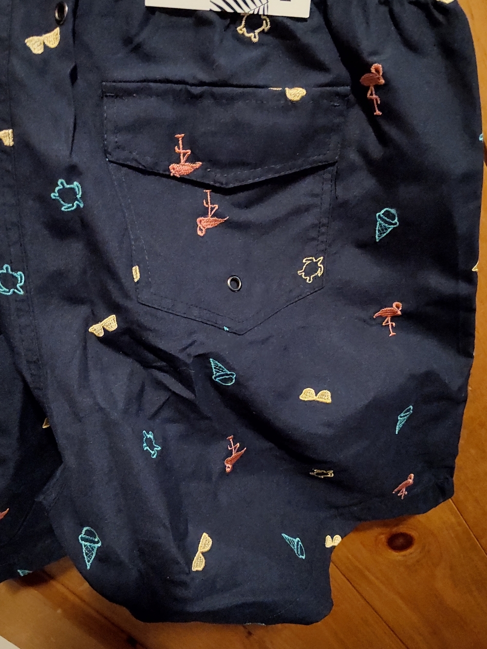 TRUNKS SURF & SWIM CO. Navy Embroidered Summer Print Shorts